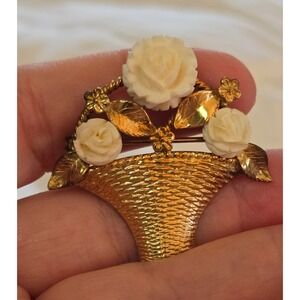 Winard 12k GF Flower Pot Brooch Vintage